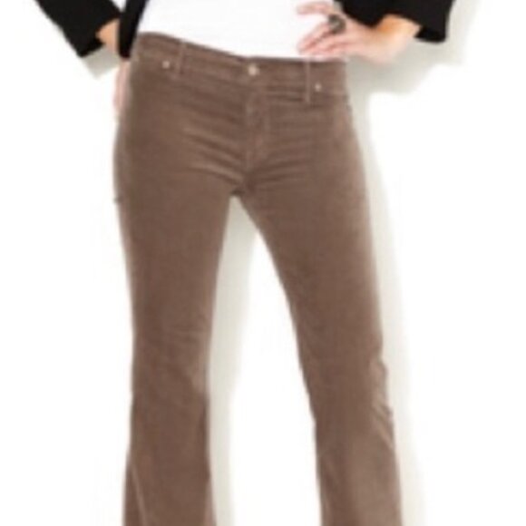 Mother The Curfew Wide Leg Corduroy Pants/Jeans Light Grey/Brown Size 29 - Picture 1 of 11